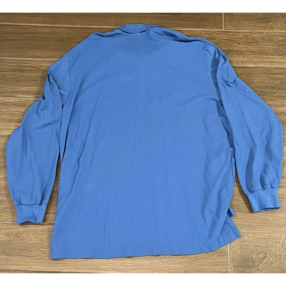 Polo Ralph Lauren Shirt Men's XXL Blue 100% Cotton Long Sleeve Polo Pony Vintage